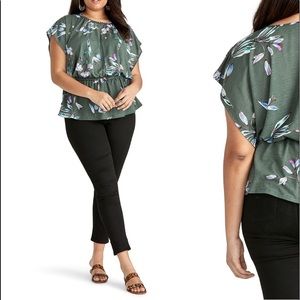 NEW Rachel Roy Flutter Sleeve Blouse